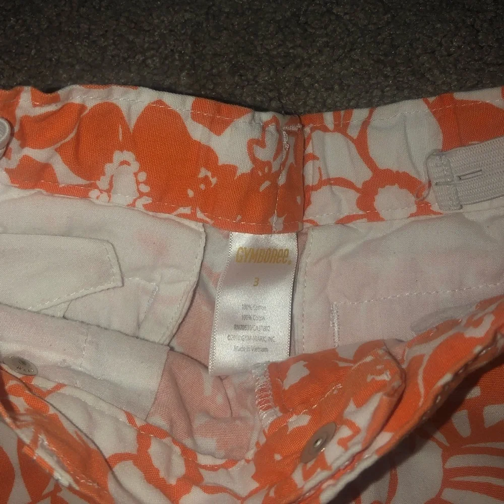 Gymboree shorts girls 3T 3 orange Hawaiian 🌺
